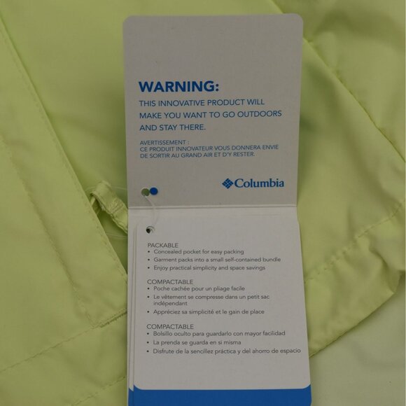 Columbia Switchback II Jacket Womens L Spring Yellow Waterproof Lightweight - Picture 8 of 8